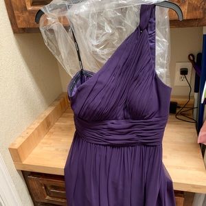 Donna Morgan bridesmaid dress purple